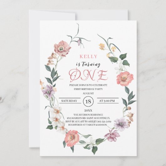 Invitation Le Printemps fleur sauvage fête (Devant)