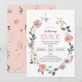 Invitation Le Printemps fleur sauvage fête (Devant / Derrière)