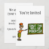 Invitation Le Professeur Dit Fermer Les Enfants (Devant / Derrière)