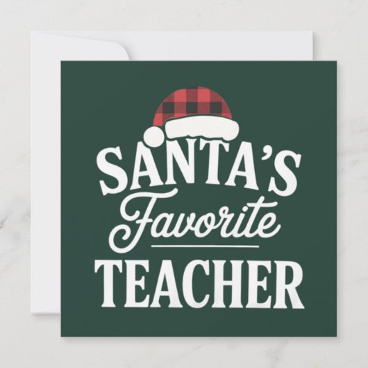 Invitation Le professeur préféré du Père Noël enseigne aux ét (Devant)