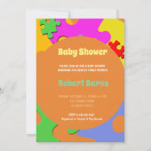 Invitation Le puzzle rapièce le baby shower de garçon (Devant)