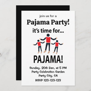Invitation Le pyjama est l'heure du pyjama