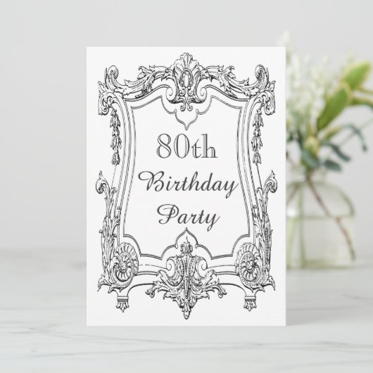 Invitation Le quatre-vingtième double d'anniversaire de (Debout devant)