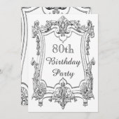 Invitation Le quatre-vingtième double d'anniversaire de (Devant / Derrière)