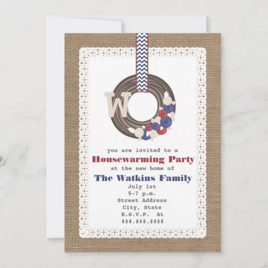 Invitation Le réchauffement domestique provoqué par le Burlap (Devant)