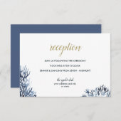 Invitation Le récif bleu | Nautical Wedding réception (Devant / Derrière)