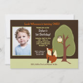 Invitation Le renard et le hibou du bois n'importe quel âge P (Devant)