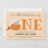 Invitation Le requin devient un Citrouille premier anniversai (Devant)