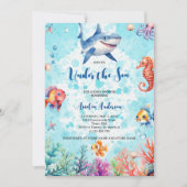 Invitation Le requin mignon sous la mer Créatures Baby shower (Devant)