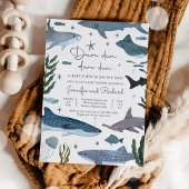 Invitation Le requin sous le Baby shower d'animaux marins