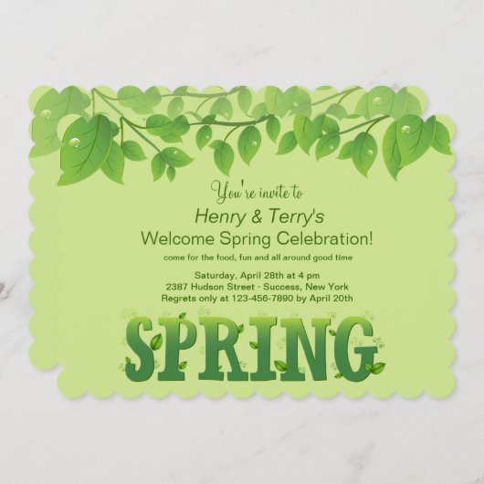 Invitation Le ressort a l'invitation jaillie (Devant / Derrière)