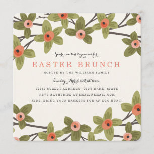 Invitation Le ressort bourgeonne le brunch de Pâques