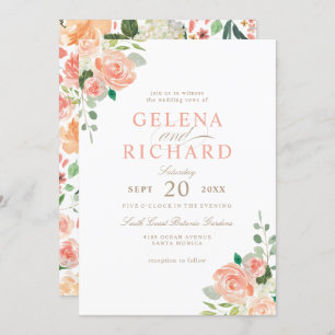 Invitation Le ressort rougissent mariage floral d'aquarelle