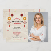 Invitation Le restaurant chinois Anniversaire de fête Emporte (Devant / Derrière)