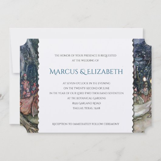 Invitation Le rêve d'une nuit d'été (Dos)