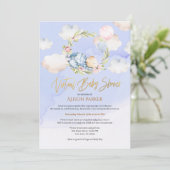 Invitation Le rêve nuageux de l'ours des bois | Baby shower v (Debout devant)