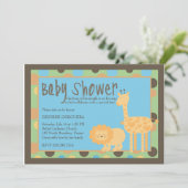 Invitation Le Roi bienvenu baby shower de jungle (Debout devant)