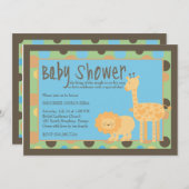 Invitation Le Roi bienvenu baby shower de jungle (Devant / Derrière)