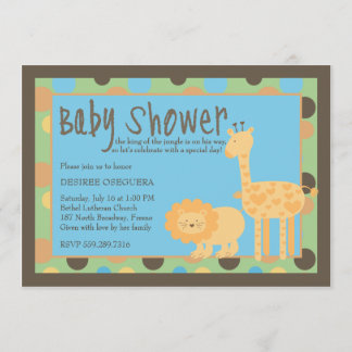 Invitation Le Roi bienvenu baby shower de jungle