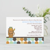 Invitation Le roi de la Jungle Lion 5x7 Baby shower Invitatio (Debout devant)