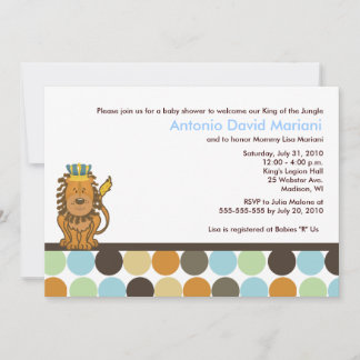 Invitation Le roi de la Jungle Lion 5x7 Baby shower Invitatio