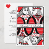 Invitation Le roi et la reine des coeurs Jouer Mariage de car (Devant / Derrière)