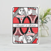 Invitation Le roi et la reine des coeurs Jouer Mariage de car (Debout devant)