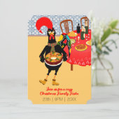 Invitation Le Rooster Portugais aime le gâteau King (Debout devant)