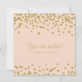 Invitation Le rose de confettis de parties scintillantes de (Dos)