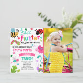 Invitation Le rose de fille d'invitation d'anniversaire (Debout devant)