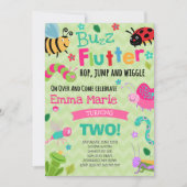 Invitation Le rose de fille d'invitation d'anniversaire (Devant)