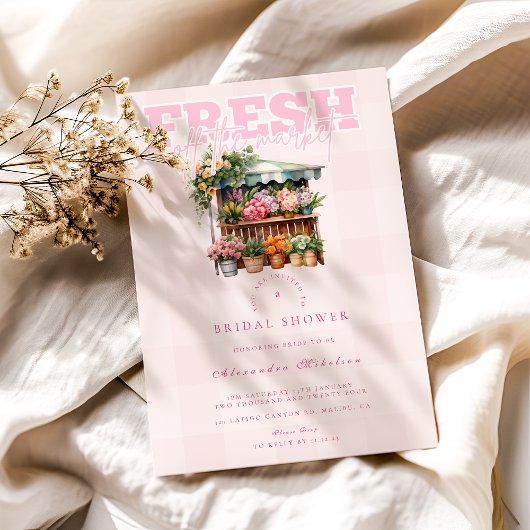 Invitation Le rose de la Fête des mariées du marché