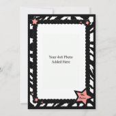 Invitation Le rose d'impression de zèbre tient le premier (Dos)