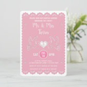 Invitation Le rose d'inséparable de Papel Picado couple le (Debout devant)