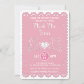 Invitation Le rose d'inséparable de Papel Picado couple le (Devant)