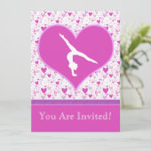 Invitation Le rose divise en lots le gymnaste de coeurs d'o (Debout devant)