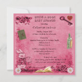 Invitation Le rose fou de chapelier et de chat de Cheshire (Dos)