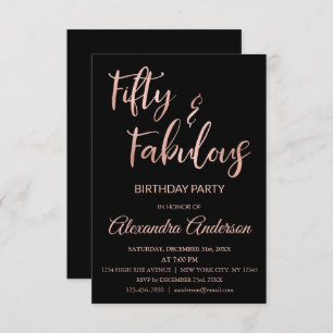 Invitation Le Rose Gold Foil 50 et fabuleux