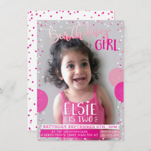 Invitation Le rose mignon d'invitation de FÊTE D'ANNIVERSAIRE