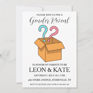 Invitation le rose moderne et le bleu du genre révèlent des i