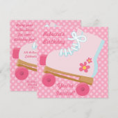 Invitation Le rose pointille l'invitation de fête (Devant / Derrière)