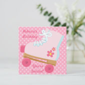 Invitation Le rose pointille l'invitation de fête (Debout devant)