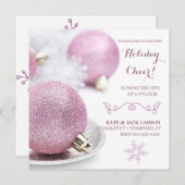 Invitation Le rose scintillant ornemente Noël moderne (Devant / Derrière)