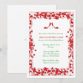 Invitation Le rouge chausse l'invitation de Fête de la mariée (Devant / Derrière)