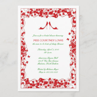 Invitation Le rouge chausse l'invitation de Fête de la mariée