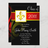 Invitation Le rouge du lycée sur le noir (Devant / Derrière)