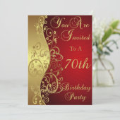 Invitation Le rouge et l'or tourbillonnent la (Debout devant)