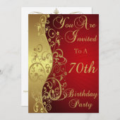 Invitation Le rouge et l'or tourbillonnent la (Devant / Derrière)