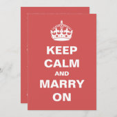 Invitation Le rouge gardent le calme et se marient aux (Devant / Derrière)