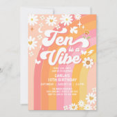 Invitation Le RTE est un Vibe rose vif 10ème anniversaire Sup (Devant)